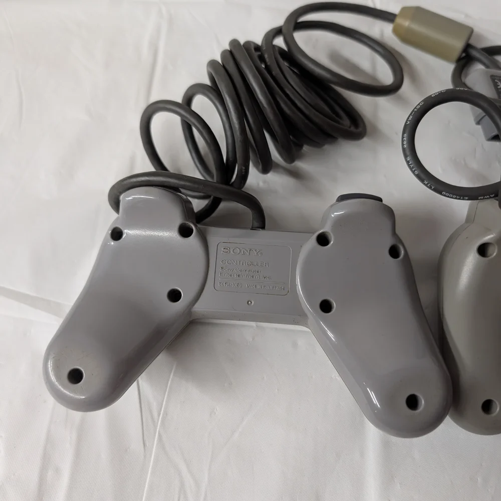 Sony PlayStation PS1 DualShock Wired Controllers in Gray